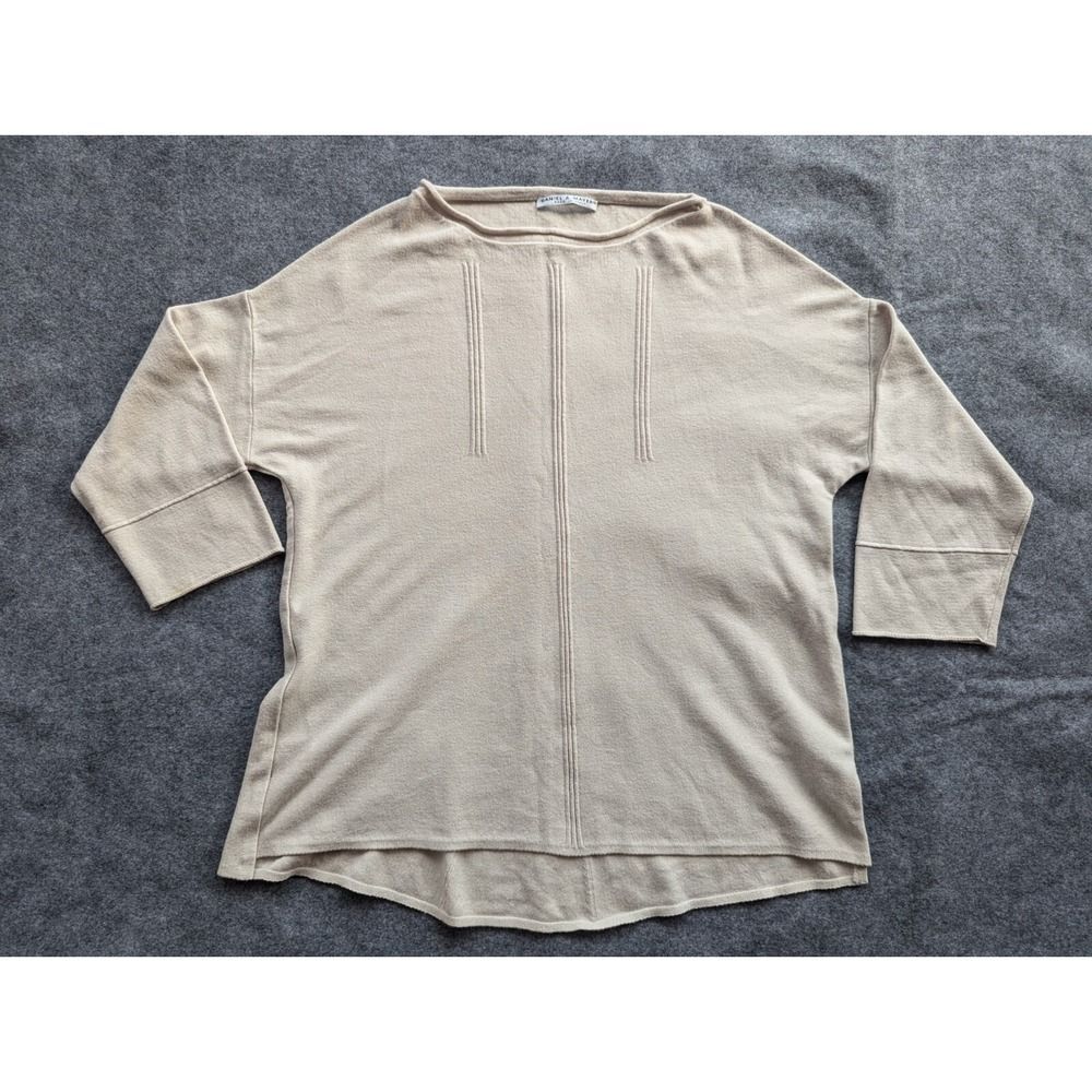 Daniel & Mayer Sweater Womens L/XL? Cream Pullover 7/8 Sleeve Made in Italy